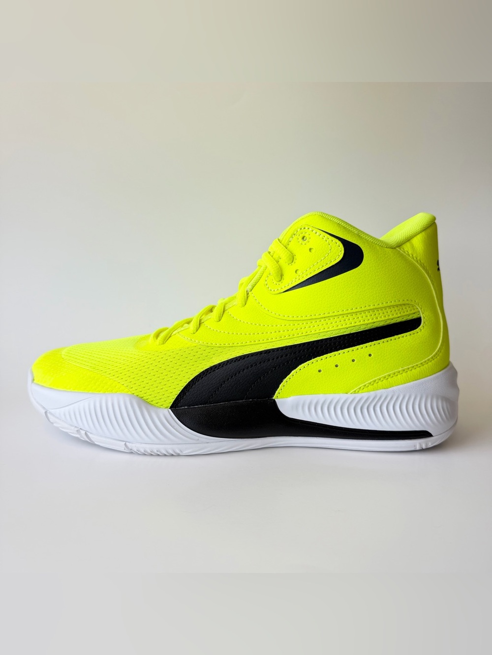 Puma Triple Mid Basketball Shoes Mens Size 11 Neon Yellow Black Sneakers